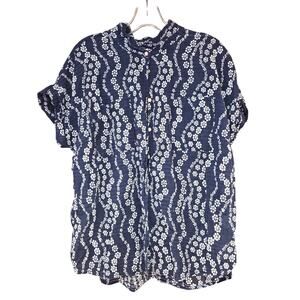 Alex‎ & Jordan floral short sleeve button up blouse sz XL